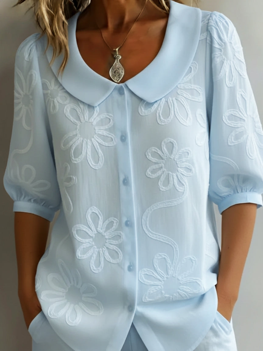 Camille | Lightweight floral blouse with natural elegance
