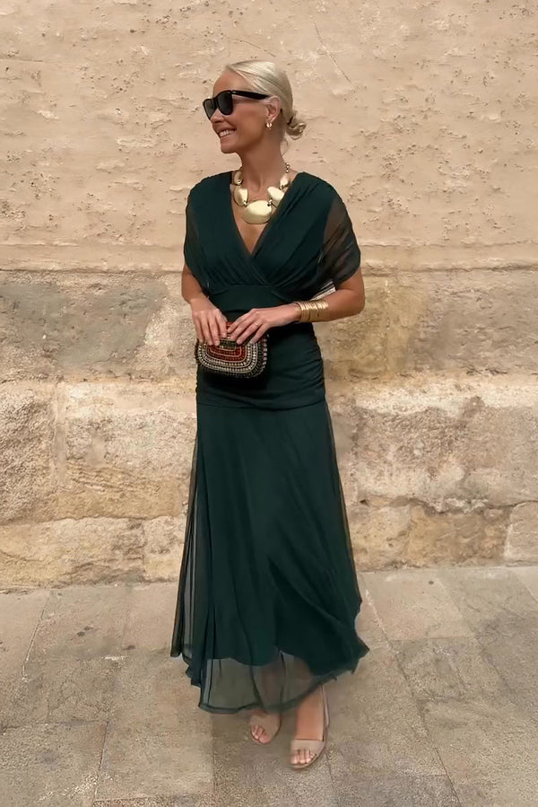 Louise | Elegant Maxi Party Dress with V-Neck