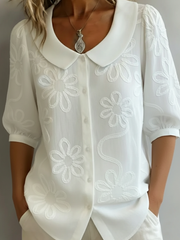 Camille | Lightweight floral blouse with natural elegance